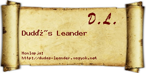Dudás Leander névjegykártya